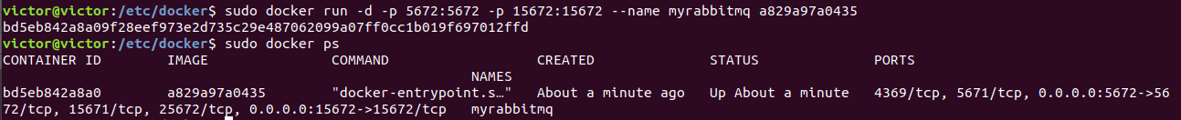 docker的RabbitMQ运行